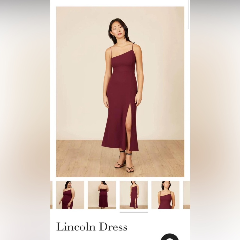 Lincoln dress by Park & 5th Midi Asymmetric Cocktail Dress - Burgundy Size L NWT